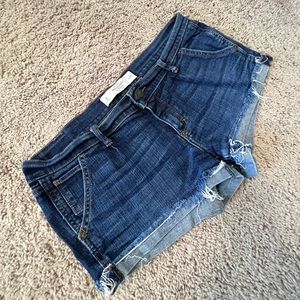 Abercrombie & Finch Womens Blue Jean Shorts Low Rise